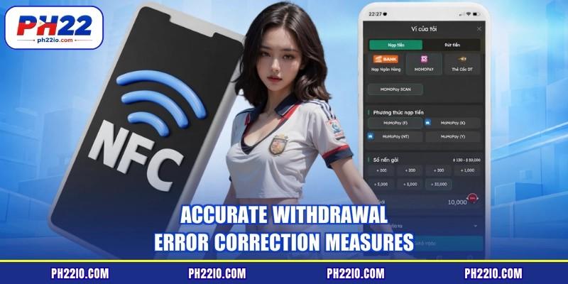 Accurate withdrawal error correction measures