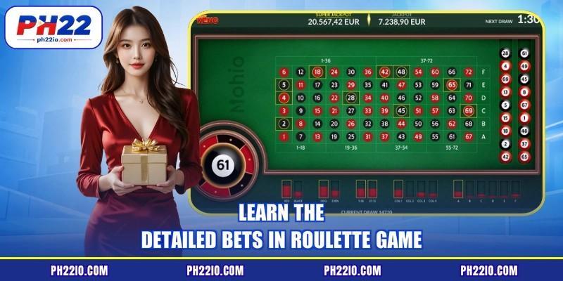 Learn the detailed bets in roulette game
